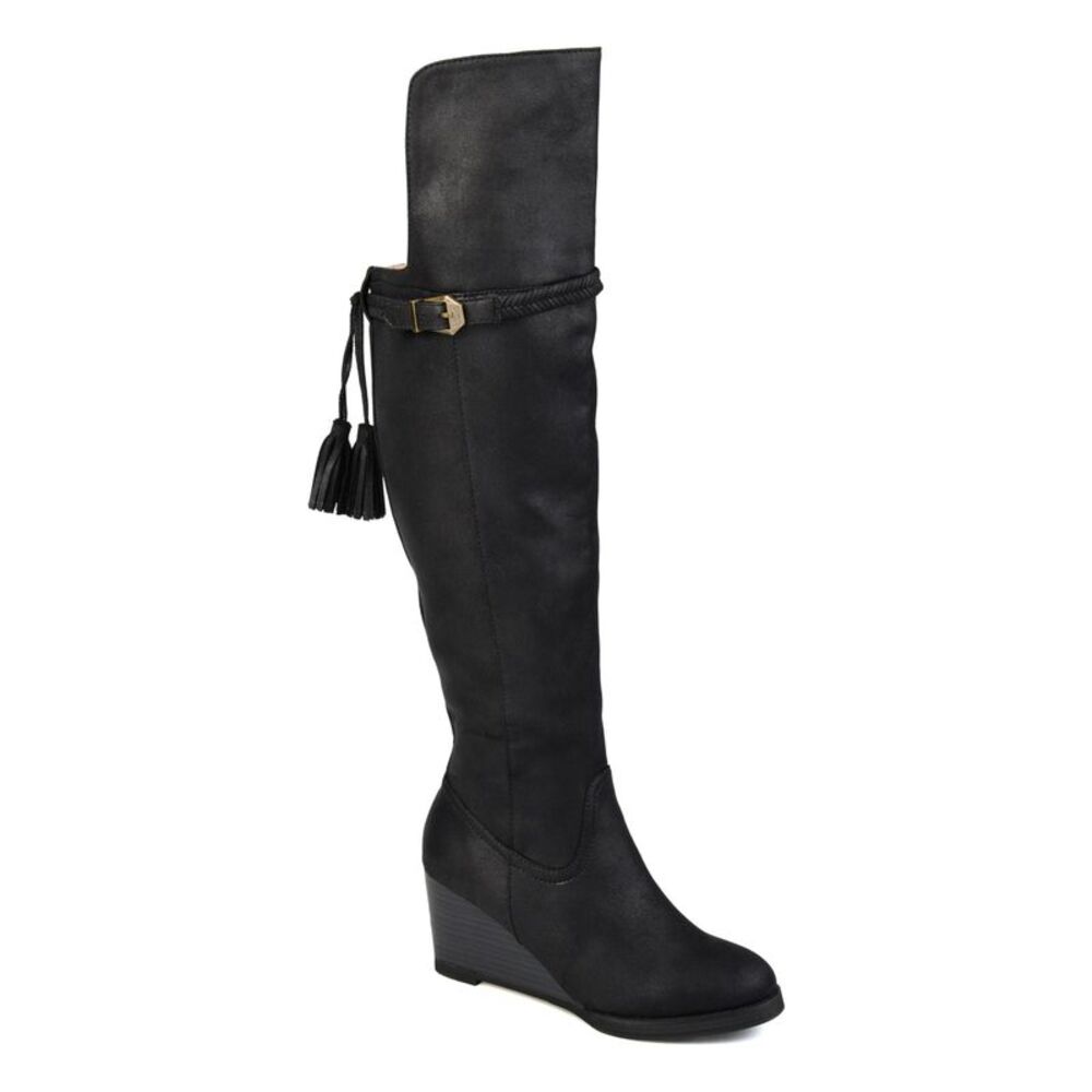 JOURNEE COLLECTION Womens Black Jezebel Almond Stiletto Riding Boot 6.5 M XWC